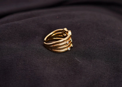 Smara Geometric American Diamond Studded Adjustable Ring