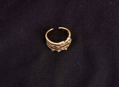 Smara Geometric American Diamond Studded Adjustable Ring