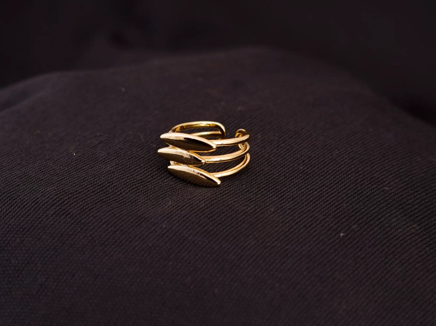 Smara Gold Plated Geometric Adjustable Ring
