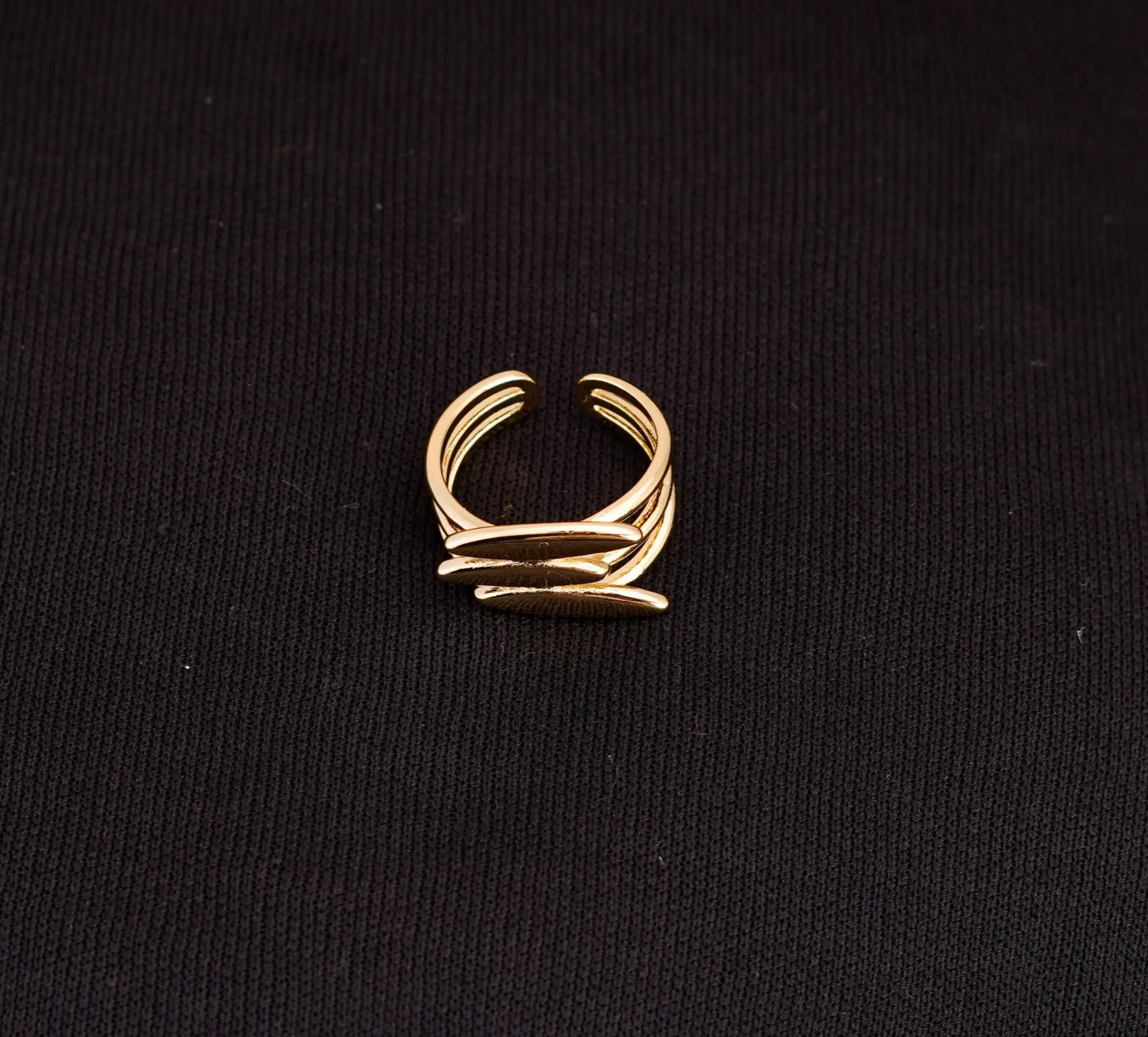 Smara Gold Plated Geometric Adjustable Ring