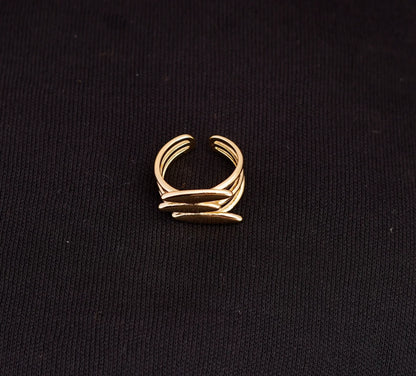 Smara Gold Plated Geometric Adjustable Ring