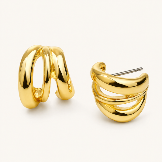Smara 14K Gold Plated Hoop Earrings