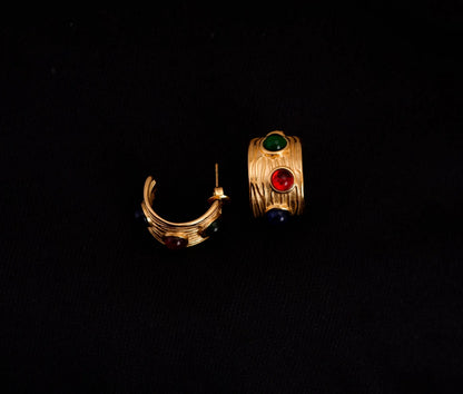 Smara Muti-Coloured Half-Hoop Earrings