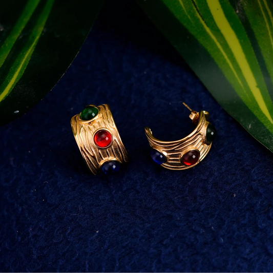 Smara Muti-Coloured Half-Hoop Earrings