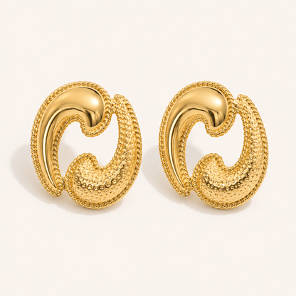 Smara 18K Gold Plated Cancer Zodiac Stud Earrings