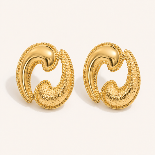 Smara 18K Gold Plated Cancer Zodiac Stud Earrings