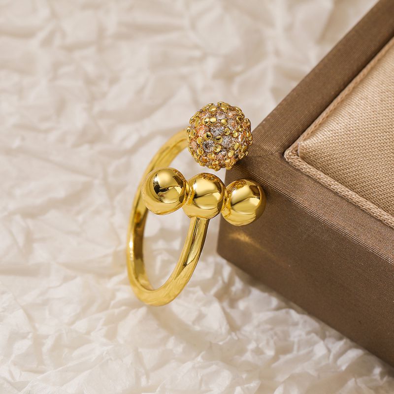 Smara Round Ball Studded Adjustable Ring