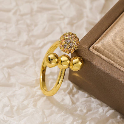 Smara Round Ball Studded Adjustable Ring