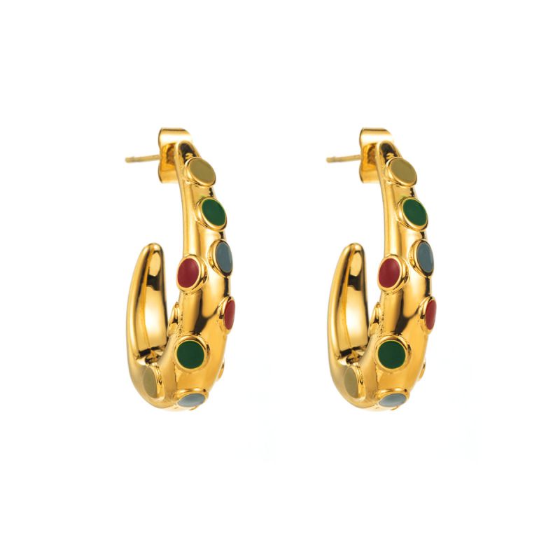 Smara Colourful Oil Dripping Earrings