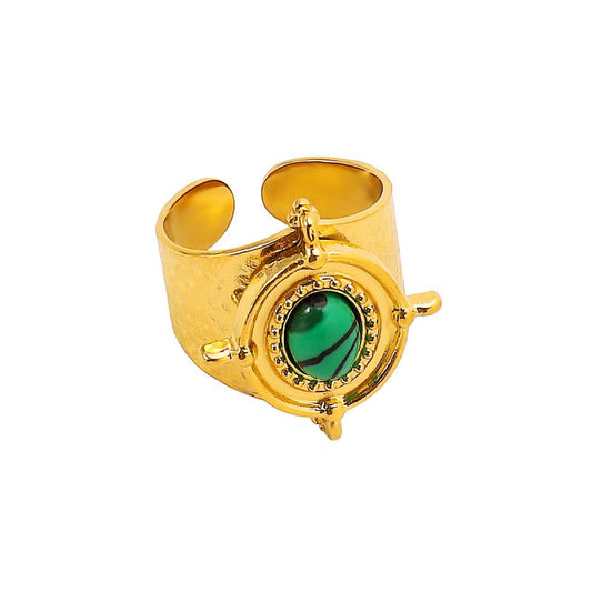 Smara Geometric Tiger's Eye Stone Adjustable Ring