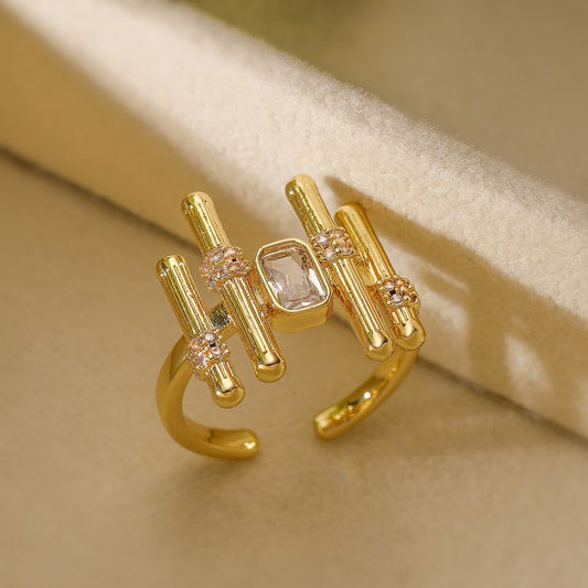Smara Irregular Geometric Adjustable Ring