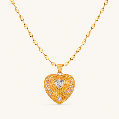 Smara Zirconium Love Pendant Necklace