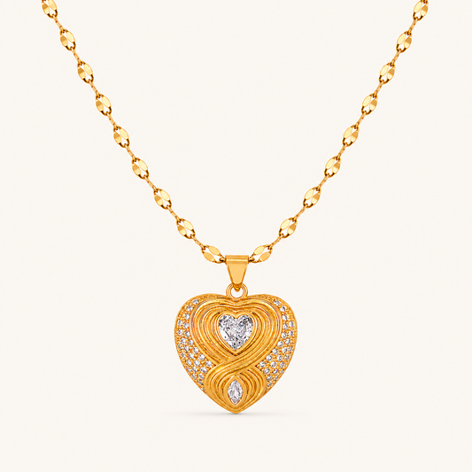 Smara Zirconium Love Pendant Necklace