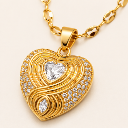 Smara Zirconium Love Pendant Necklace