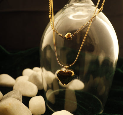 Smara Double Layered Heart Necklace