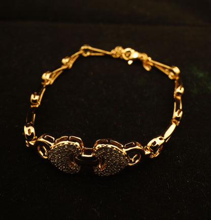 Smara American Diamond 18k gold plated heart bracelet