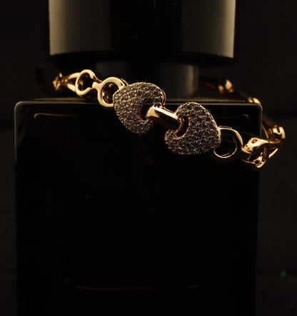 Smara American Diamond 18k gold plated heart bracelet