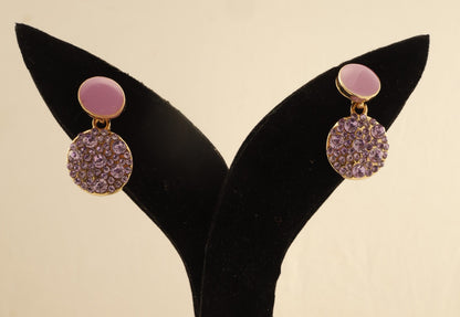 Smara Lavender Round Drop Earrings