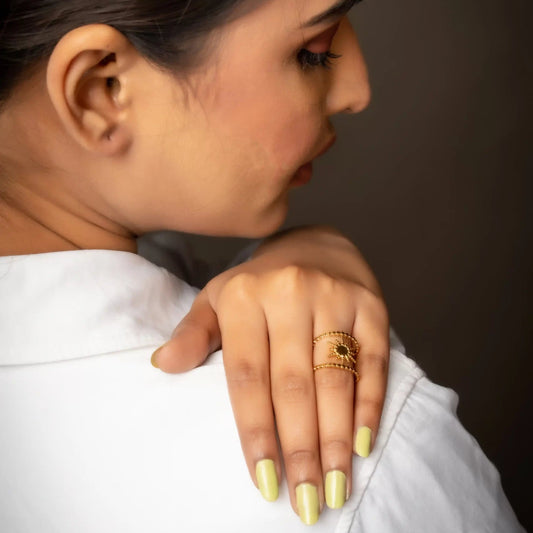 Smara Sunburst Adjustable Ring