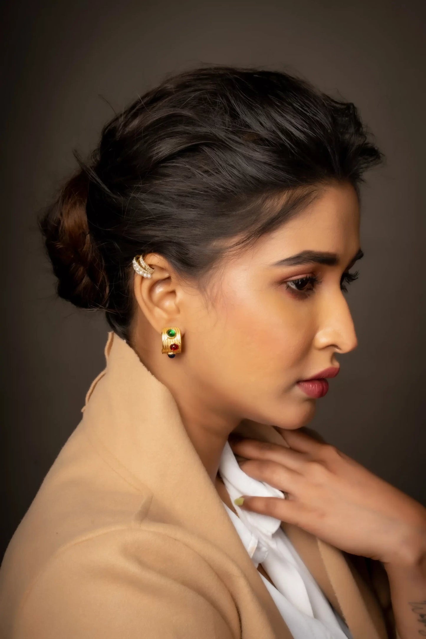 Smara Muti-Coloured Half-Hoop Earrings