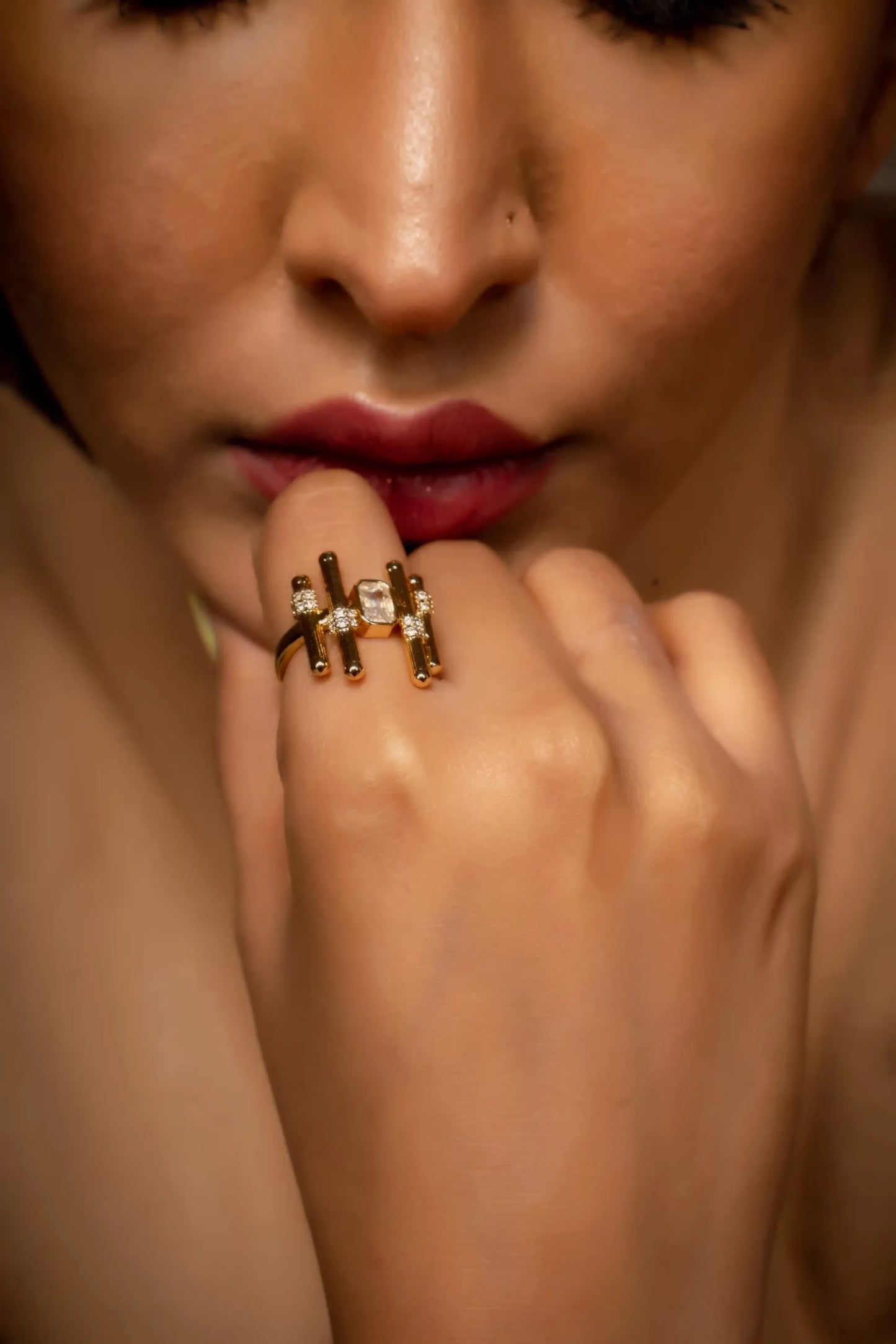Smara Irregular Geometric Adjustable Ring