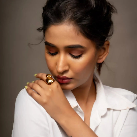 Smara Vougish Glossy Geometric Adjustable Ring