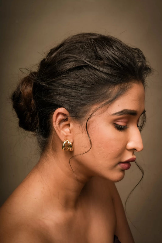 Smara 14k gold plated ear studs