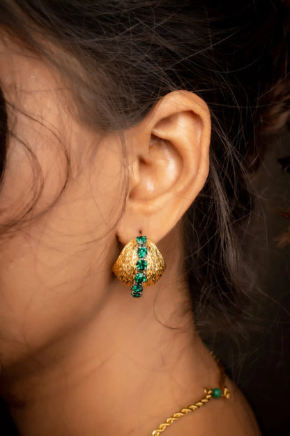 Smara Gold Ball Stone Studded Earrings