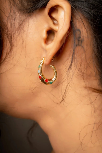 Smara Colourful Oil Dripping Earrings