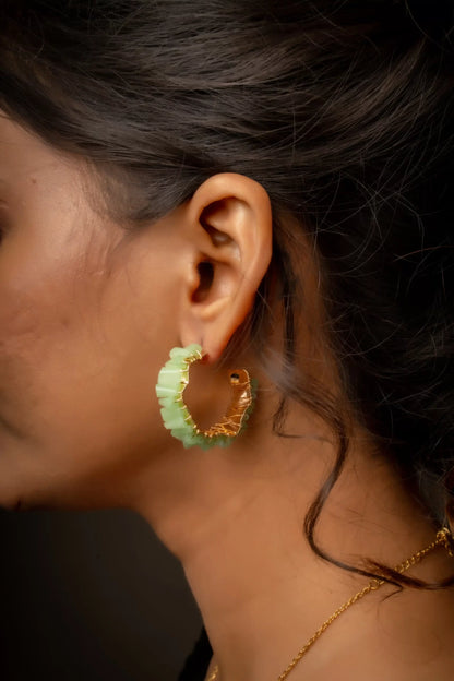 Smara Half-Hoop Tropical crystal earrings