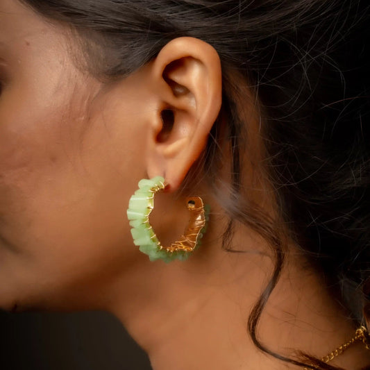 Smara Half-Hoop Tropical crystal earrings
