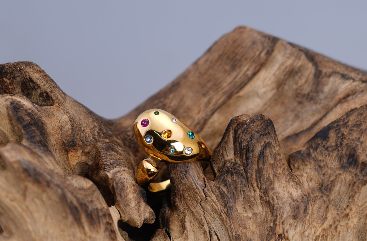 Smara Coloured Stone Adjustable Ring
