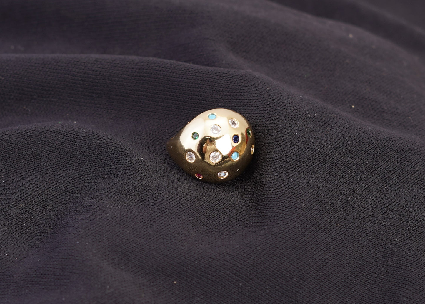 Smara Multi-Couloured Gemstone Adjustable Ring