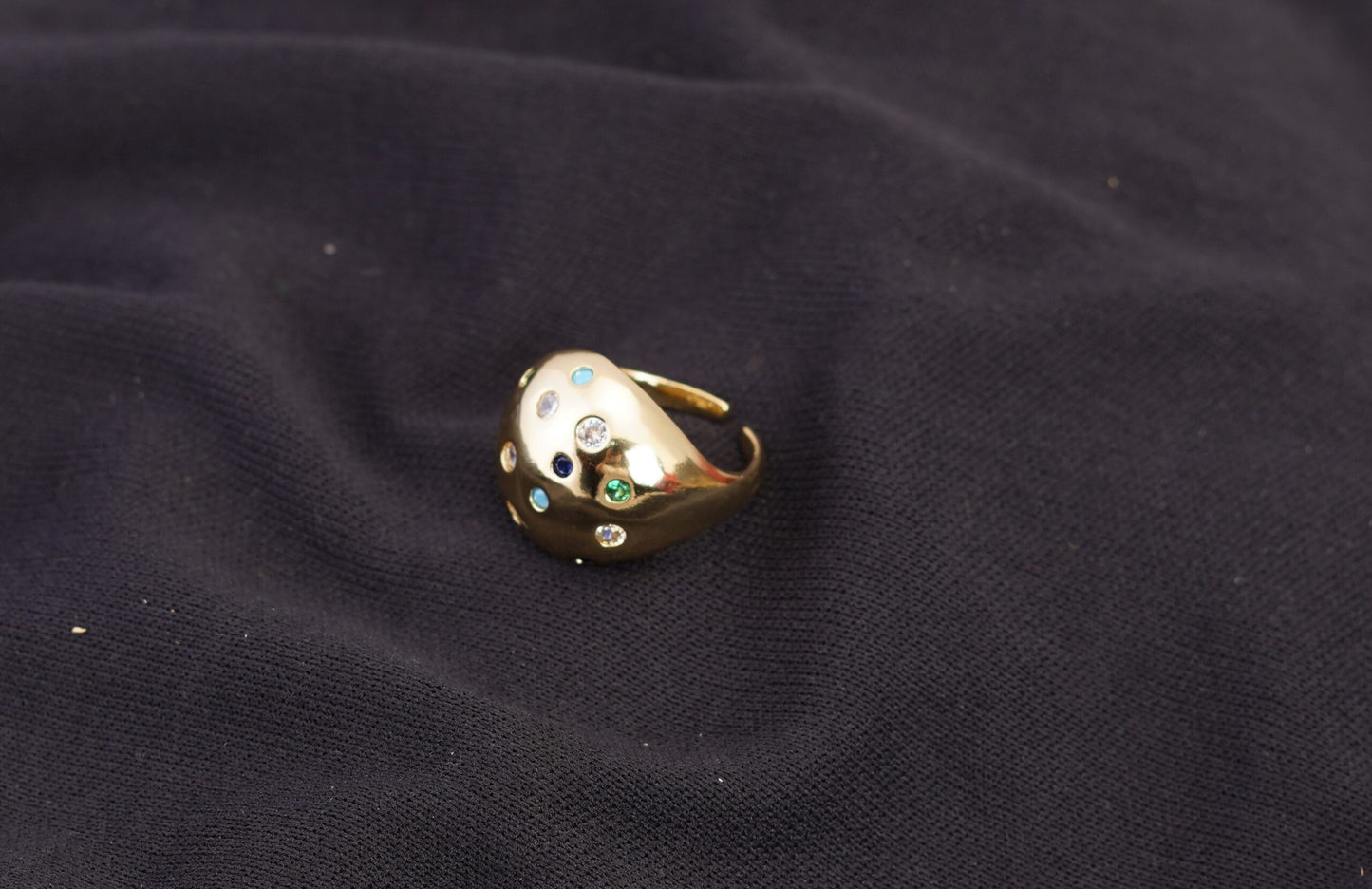 Smara Multi-Couloured Gemstone Adjustable Ring
