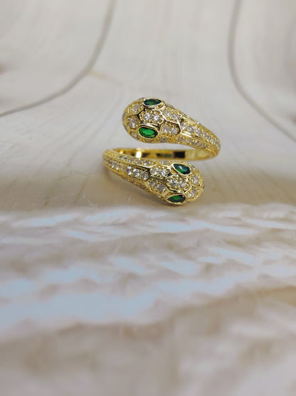 Smara Double Headed Snake Adjustable Ring