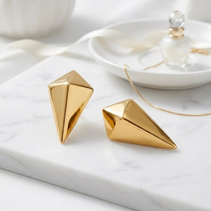 Smara Gold Rhombus Earrings