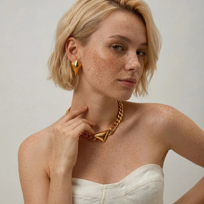 Smara Gold Rhombus Earrings