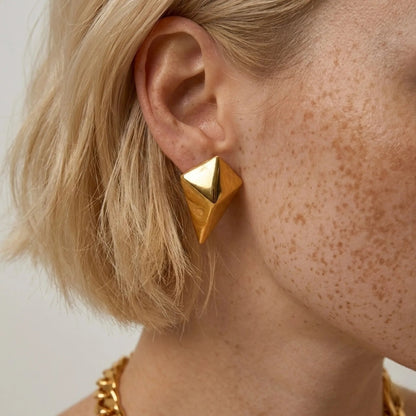 Smara Gold Rhombus Earrings