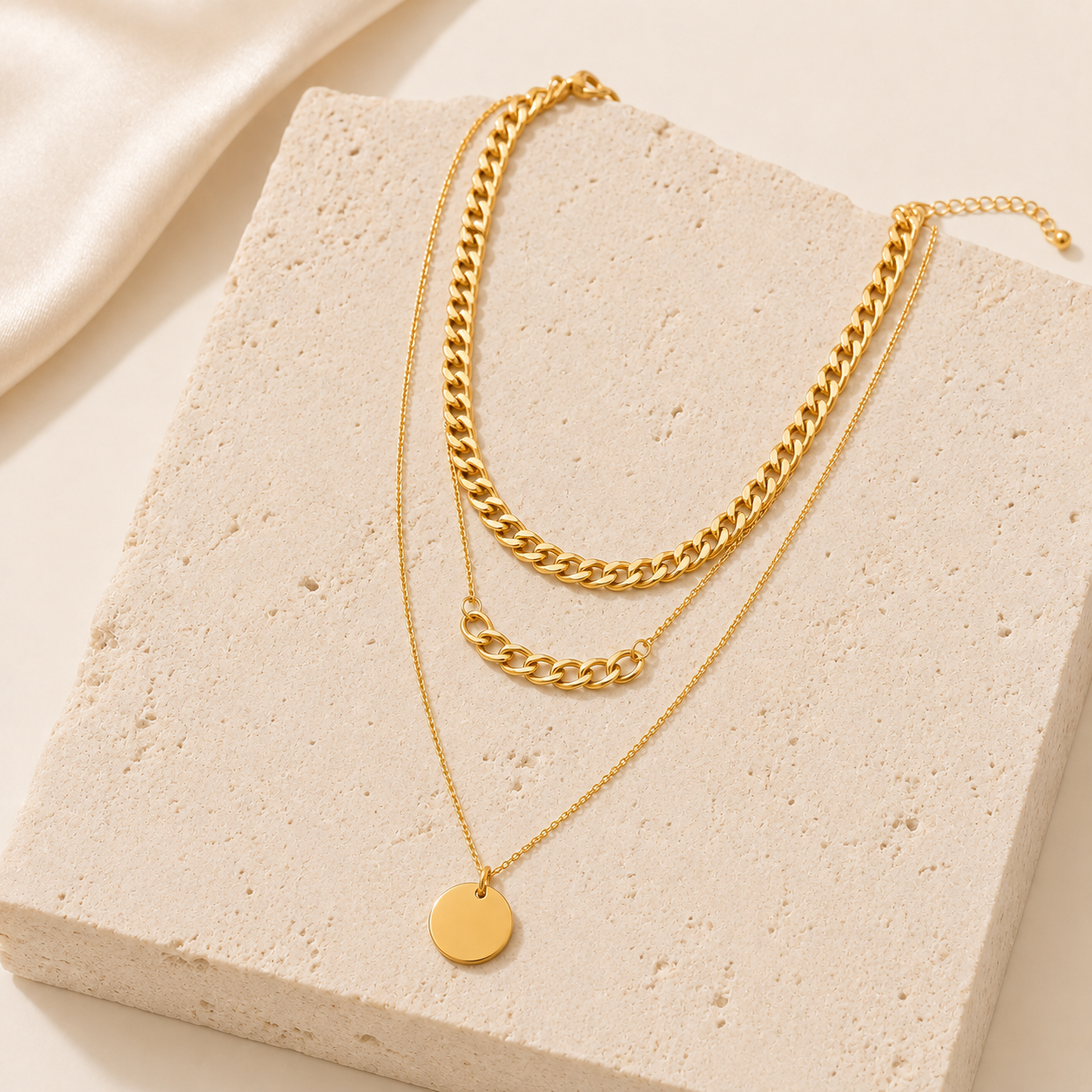 Smara Linked Gold layered Necklace