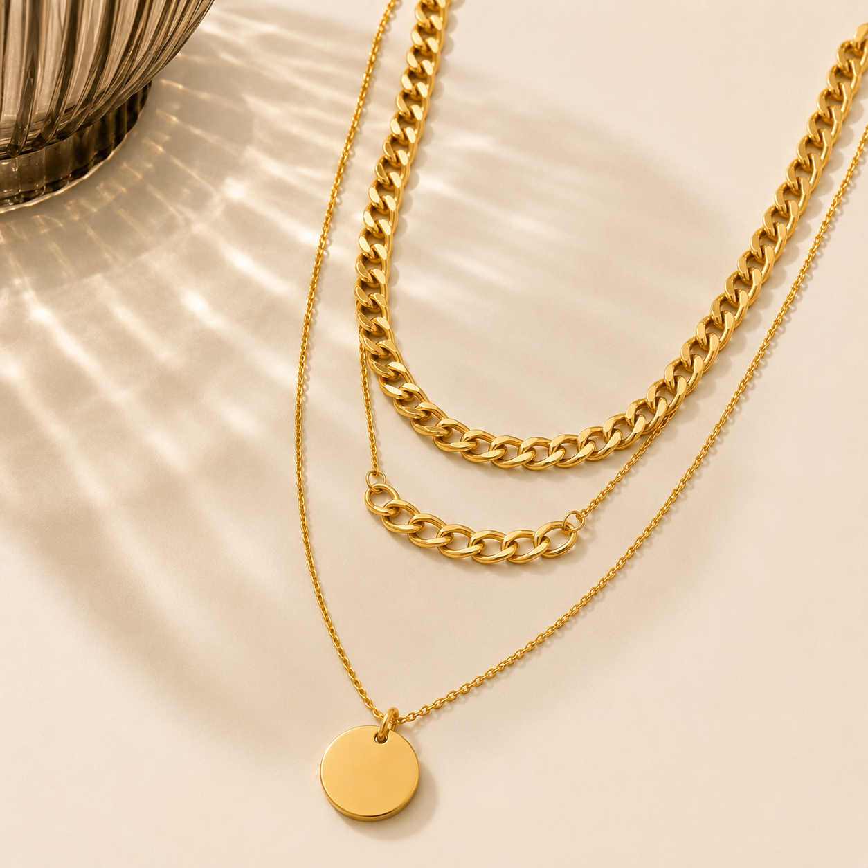 Smara Linked Gold layered Necklace
