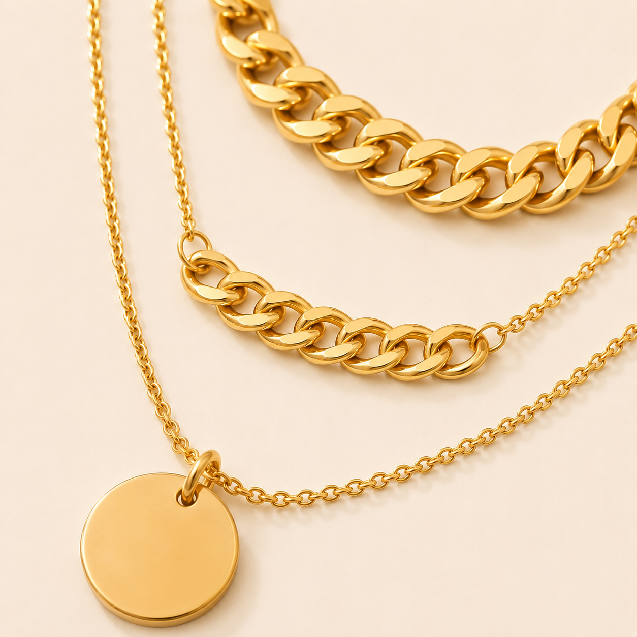 Smara Linked Gold layered Necklace