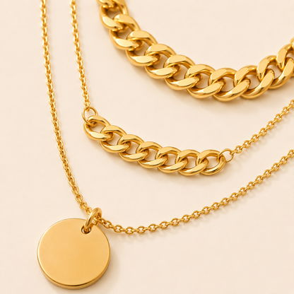 Smara Linked Gold layered Necklace