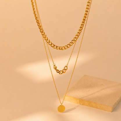 Smara Linked Gold layered Necklace