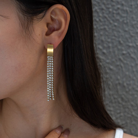 Smara American Diamond Tassel Earrings