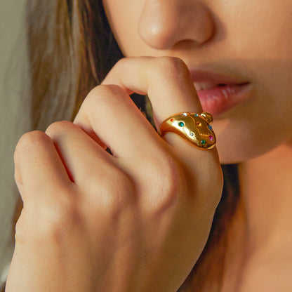 Smara Coloured Stone Adjustable Ring