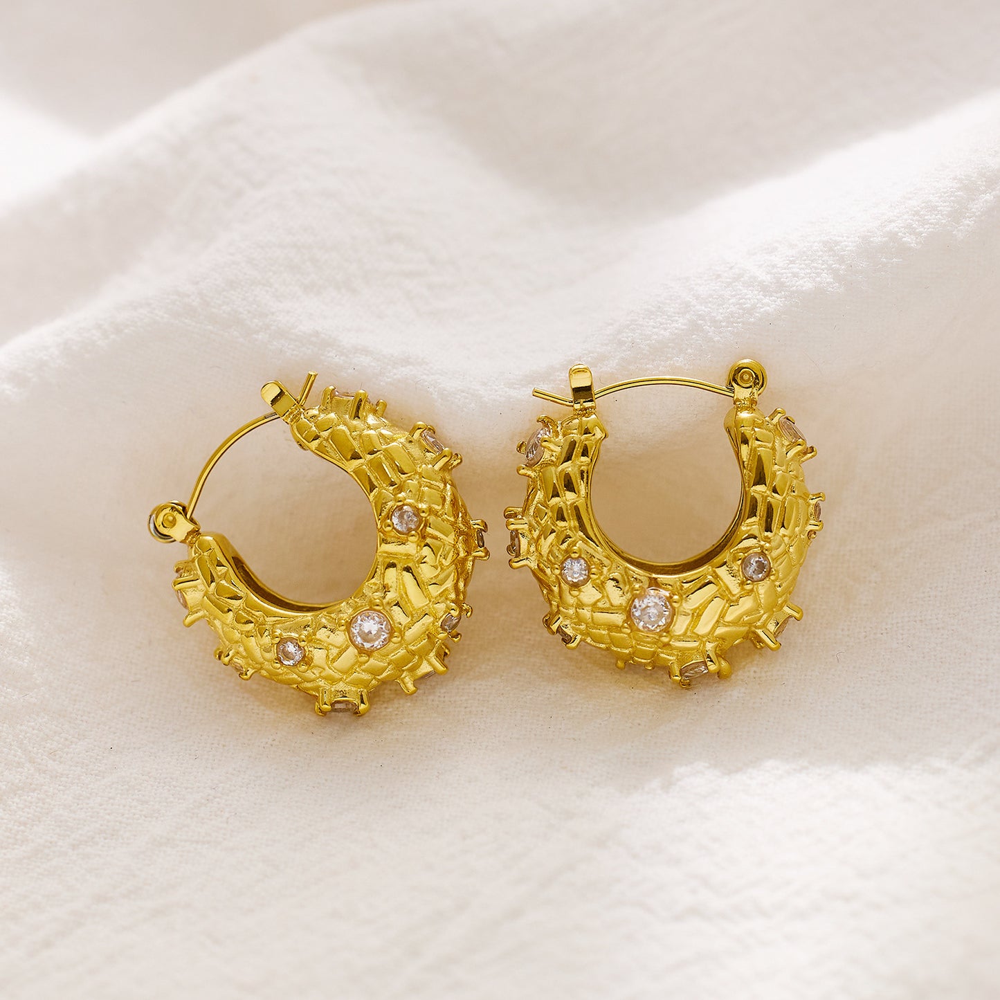 Smara American Diamond Studed Geometric Earrings