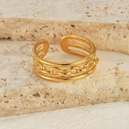 Smara Hollow Chain Adjustable Ring