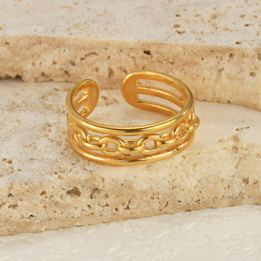 Smara Hollow Chain Adjustable Ring