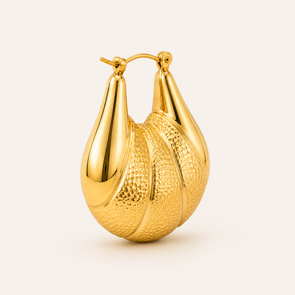 Smara Gold plated hollow sector earrings