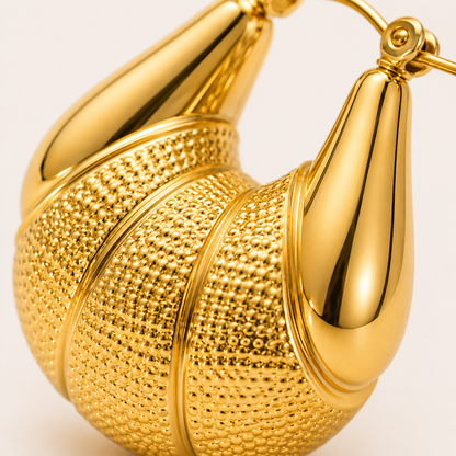 Smara Gold plated hollow sector earrings
